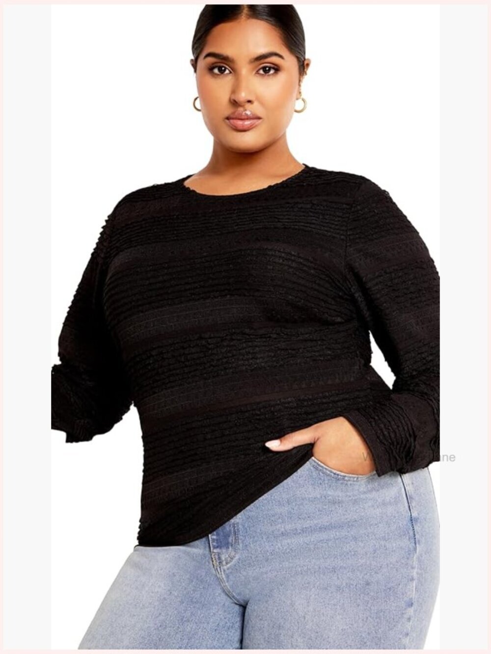 Women's Plus Size Long Sleeve Frill Blouse Top Size 12-26